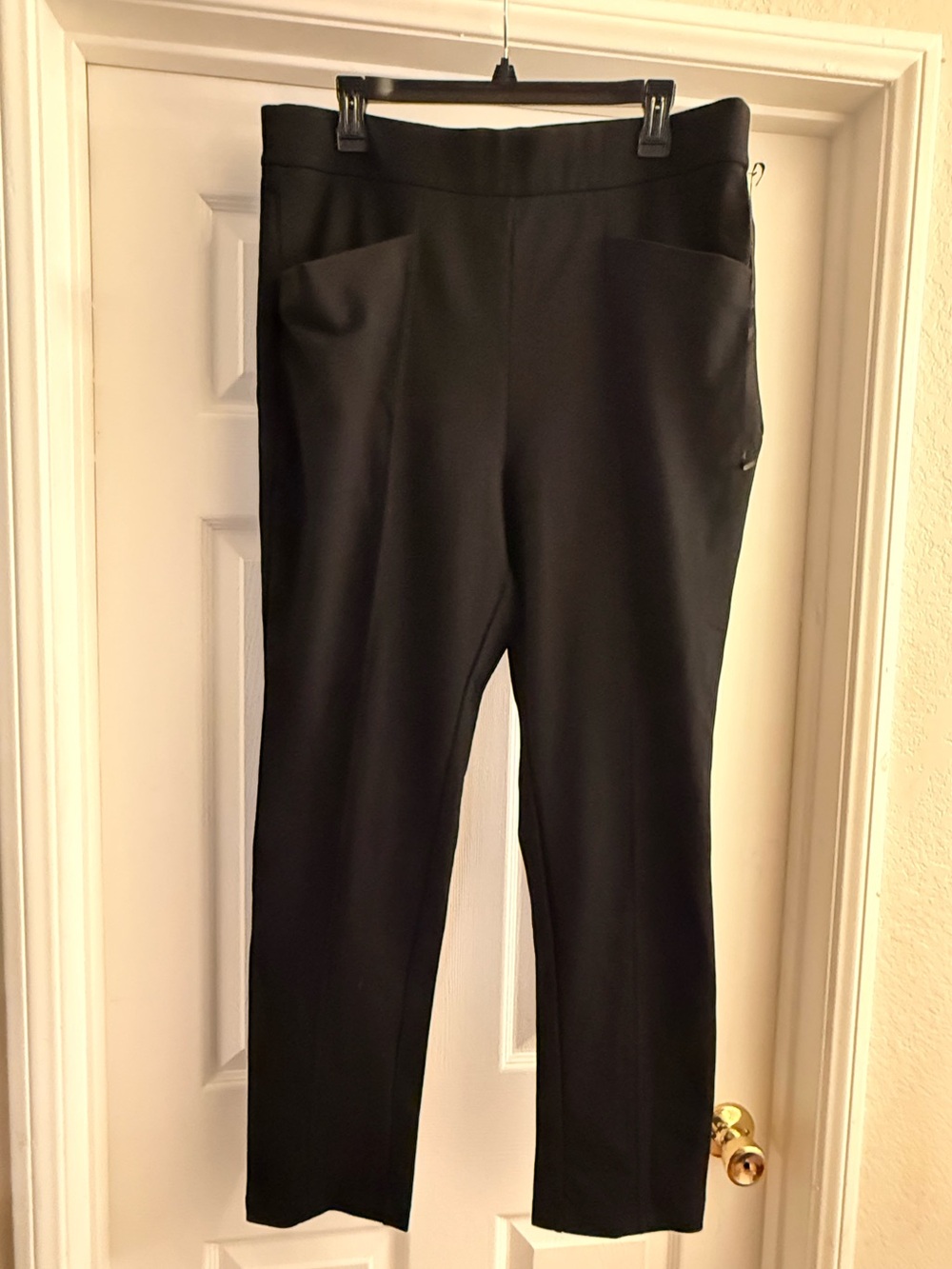 Ava & Viv Black Straight-Leg Ponte Pull-On Pants